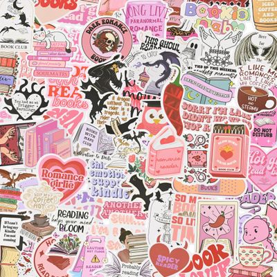 100pcs Book Stickers for Kindle, IPAD & Water Bottles - Spicy Spooky Vinyl Stickers, Booktok & Romance Themed