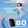 BIGGERFIVE Smart Watch for Kids, 1.8" Fitness Tracker Watch Pedometer, Heart Rate, IP68 Waterproof, Sleep Monitor, Calorie Step Counter, 5 Puzzle Games with/Without APP for Girls Teens 5-16, Nylon view 3