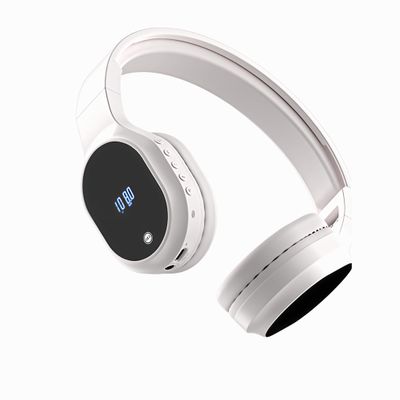 T.TAOMI FM Radio Headphones, Wireless Radio Headset for Mowing Cycling Jogging Portable Radio with USB Power LED Display, Easy to Use, 3.5mm Jack, Gifts for Seniors Elderly(White)