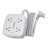 6 Ft Surge Protector Power Strip - 8 Widely Outlets with 4 USB Ports, 3 Side Outlet Extender with 6 Feet Extension Cord, Flat Plug, Wall Mount, Desk USB Charging Station, ETL, Grey view 1