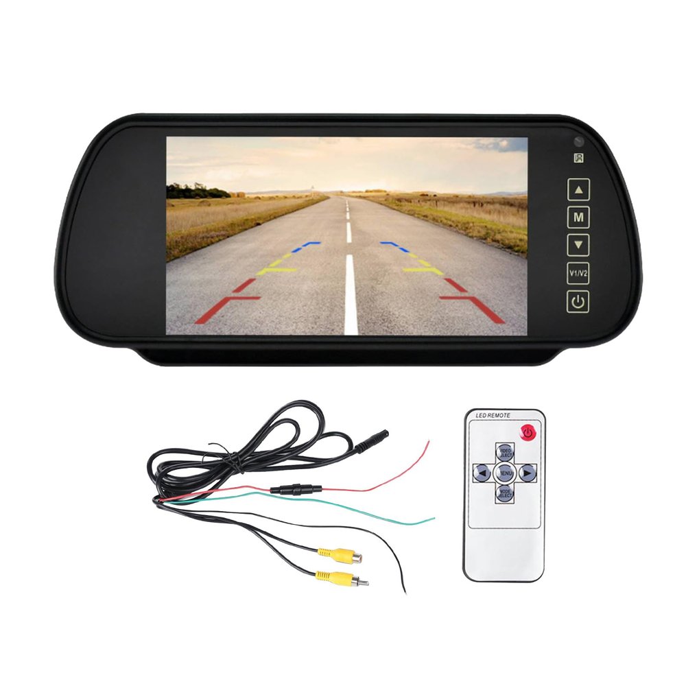 AutoZenith 7" Parking Rear View Monitor Mirror Screen Compatible with Truck Reversing Camera