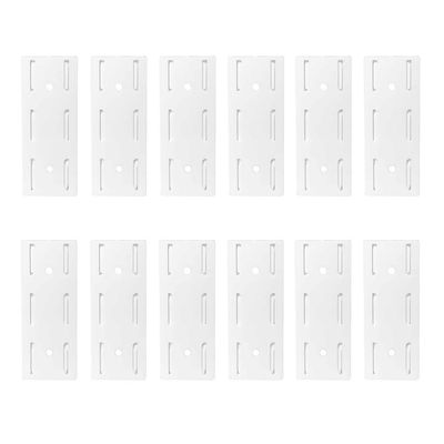 12PCS Adhesive Punch Free Socket Holders Card Slot Design Desktop Socket Fixer Power Strip Holder Wall Mounted Hole-Free Socket Fixing (White)