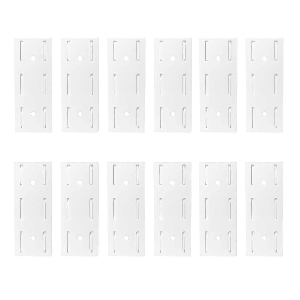 12PCS Adhesive Punch Free Socket Holders Card Slot Design Desktop Socket Fixer Power Strip Holder Wall Mounted Hole-Free Socket Fixing (White)