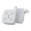 10 Ft Surge Protector Power Strip - 8 Widely Outlets with 4 USB Ports, 3 Side Outlet Extender with 10 Feet Extension Cord, Flat Plug, Wall Mount, Desk USB Charging Station, ETL, Grey view 1