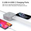 10 Ft Surge Protector Power Strip - 8 Widely Outlets with 4 USB Ports, 3 Side Outlet Extender with 10 Feet Extension Cord, Flat Plug, Wall Mount, Desk USB Charging Station, ETL, Grey view 3