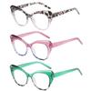 bullabulling 3 Pack Cat Eye Reading Glasses for Women Blue Light Blocking Ladies Fashion Butterfly Readers Anti-Glare (mix2, 2.5, x) view 2