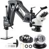 VEVOR Multi-Directional Microscope with Spring Bracket, 7X-45X Magnification Jewelry Microscope, Micro Jewelry Inlaid Stand with Integrated USB Ring LED Light and 360 Ball Vise, for Jewelry Inlay view 1