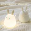 DEALFUN Cute Bunny Cartoon Nursery Night Lights, Rabbit Design Safe Silicone Soft LED Nursery Lamp for Toddler Room Decoration view 3