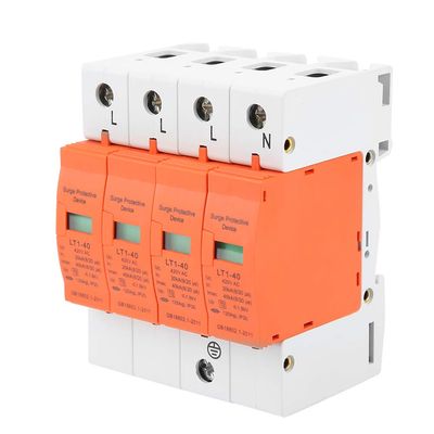 4P 40kA 420vAC House Protective Low Voltage Arrester Device