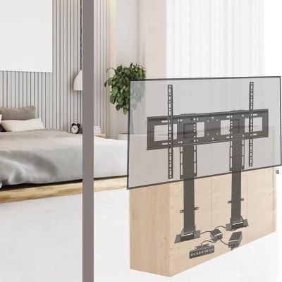THEGA Electric TV Mount - LCD TV Floor Stand, Telescopic Lift TV Stand, with Remote Control, for 55-100/120inch Tv, 1205-2705mm/47.4-81.6 Inch Height Adjustable, Easy to Install(55-120inch TV)