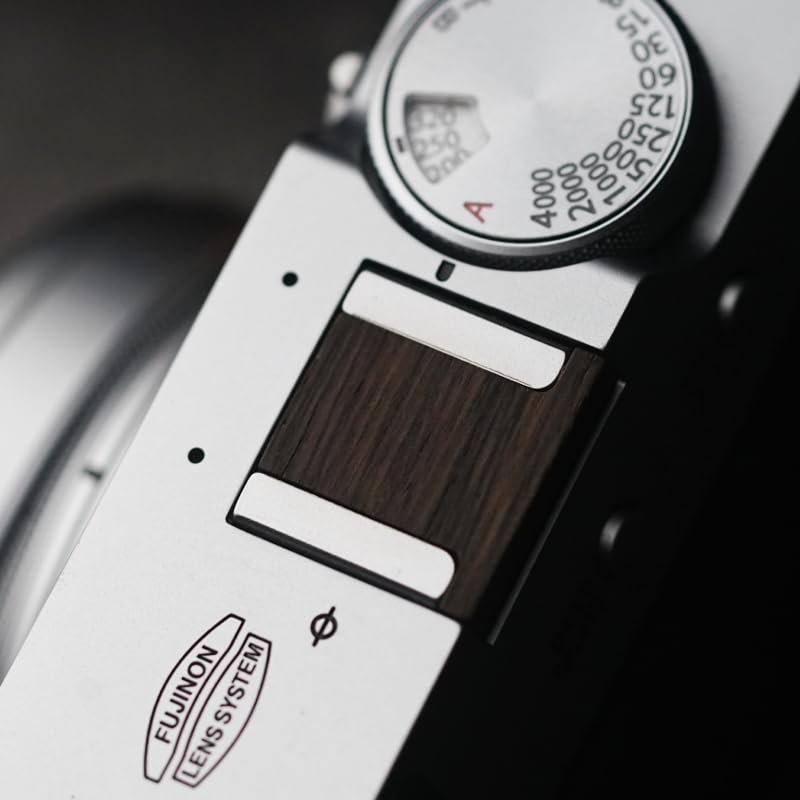 DBZZ Wood Camera Hot Shoe Cover Compatible with Fuji Xpro 3 X-Pro2 Xpro1 X100V X100F X100T X100S X100 X-E3 X-E2 X-E1 XT4 XT3 XT2 XT1 X30 X20 X10 XT30 X-T20 (Black Sandalwood)