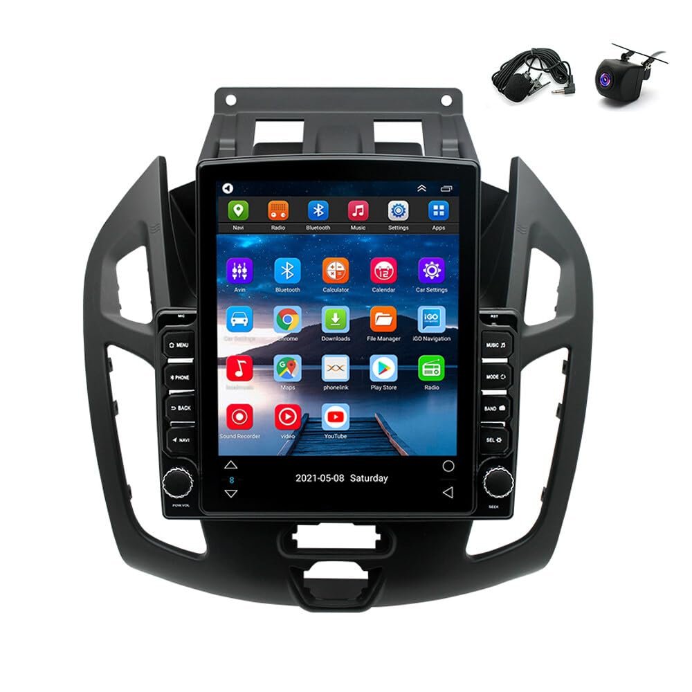 Aublinto Car Navigation Player Android 13 Radio Stereo Carplay GPS WiFi Player 9.7 Inch 4+32gb W/Carplay Android Auto&ahd Function Car Navigation Compatible for Transit Connect 2014-2018