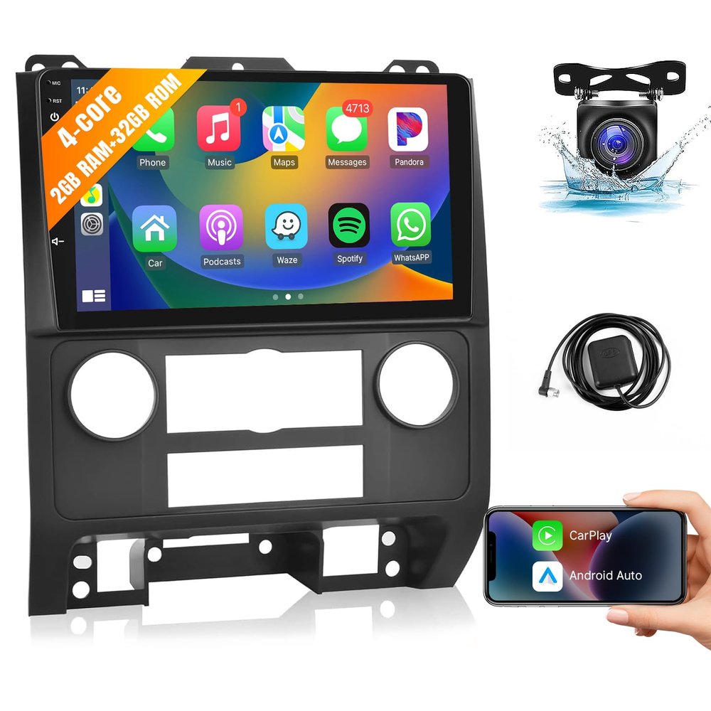Leadfan Android 11 Car Stereo for Ford Escape Kuga Mazda Tribute 2007-2012 Radio Wireless Apple CarPlay Android Auto, 9" IPS Touch Screen Audio Player with WiFi GPS Navi Bluetooth FM Rear Camera SWC