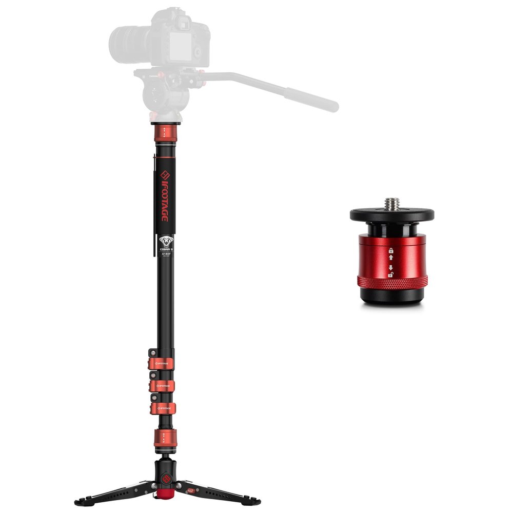 IFOOTAGE 71" Aluminum Monopod with Quick Release Plate,Professional Monopod for DSLR Cameras, Portable Travel Camera Monopod, Compatible with Sony Canon Nikon DSLR Cameras
