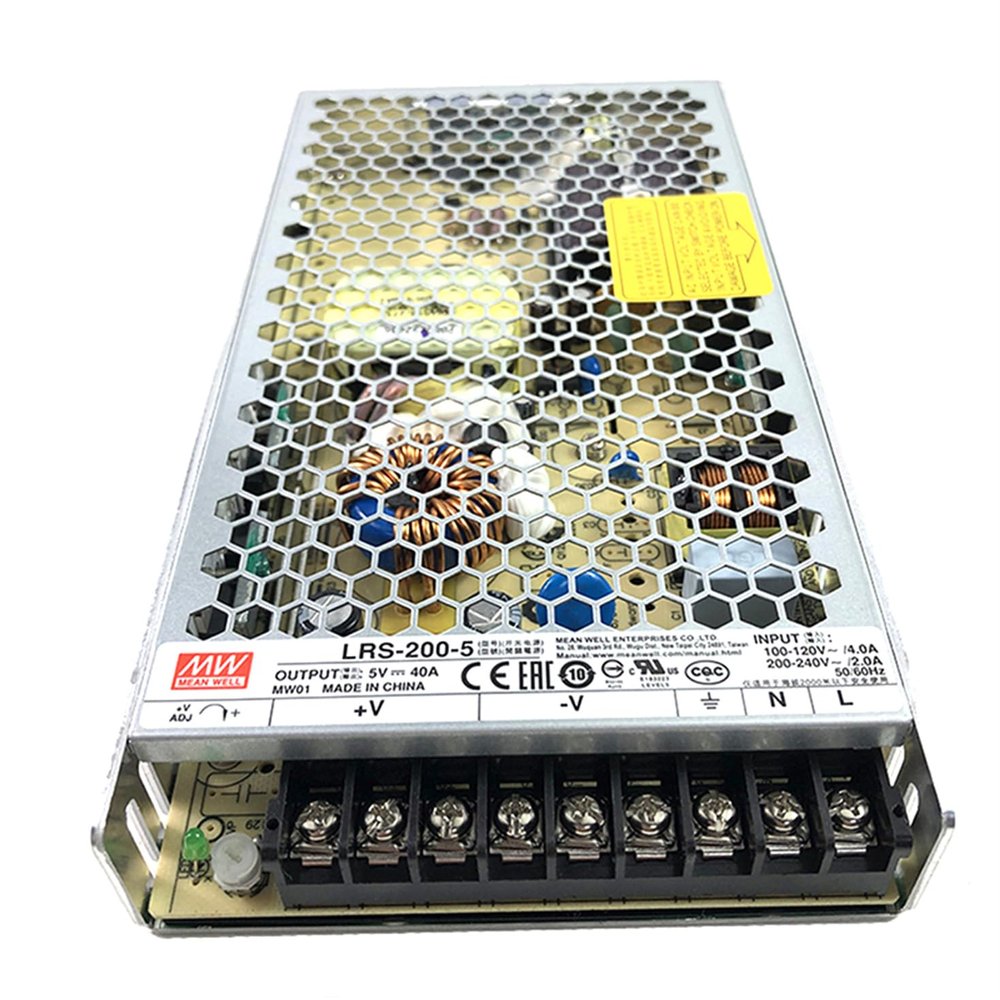 DrapeMania LRS-200-5 200W Single Output Switching Power Supply 5V 40A, UL/CE/CB Certified, for Industrial Automation, Control Systems