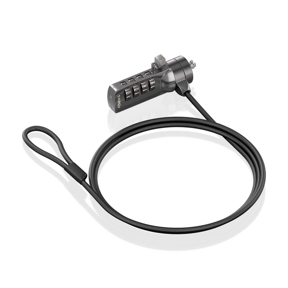 AISENS Safety Cable ASLK-D40N03-BK 1.5 m