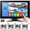 4-Channel 1080P Backup Camera for Truck/RV/Semi Trailer/Van/Cars 10.2inch Touch Monitor with DVR Recording/Playback/Bluetooth/FM Radio/Music/Video Player view 2