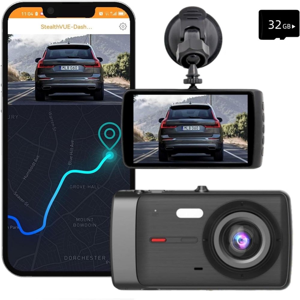 1080P FHD WiFi Car Dash Cam, Car Driving Recorder Whit Front and Rear Inside HD Night Vision G-Sensor Loop Recording APP Remote 170Wide Angle 24H Parking Mode (Num.C-No-WiFi F)