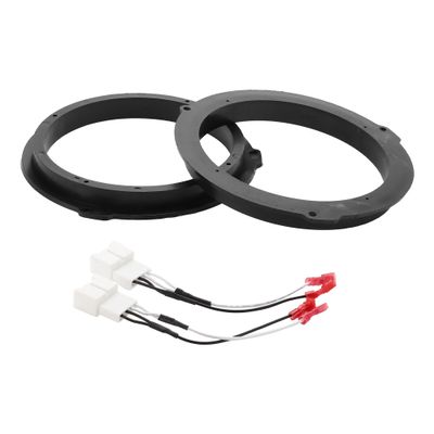 VekAuto 2 Set Speaker Spacer Ring Tweeter Speaker Spacer Adapter for Ford for Mustang 2015-2018 Waterproof for 6.5'' ABS Black Front Rear