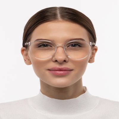 Optik U Blue Light Blocking Glasses for Women Round Frame (Transparent)