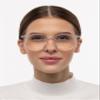 Optik U Blue Light Blocking Glasses for Women Round Frame (Transparent) view 1