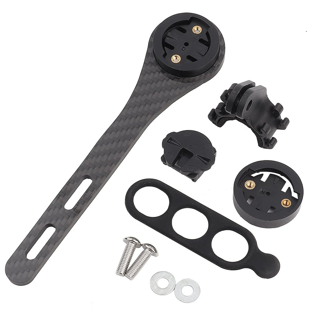 Bicycles Computer Holder, Carbon Fiber Cycling Computer Holder Black Bike Handlebar Stem Multifunction Integrated Handlebar Stem for Road Bike (Applicable to Bairuiteng)