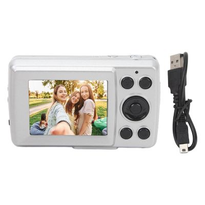 2.4 in Digital Camera, Vlogging Camera, Video Camera, Compact Camera with 16X Digital Zoom for Photography Video (Silver Gray)