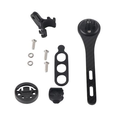 Bicycles Computer Holder, Carbon Fiber Cycling Computer Holder Black Bike Handlebar Stem Multifunction Integrated Handlebar Stem for Road Bike (Applicable to Garmin)