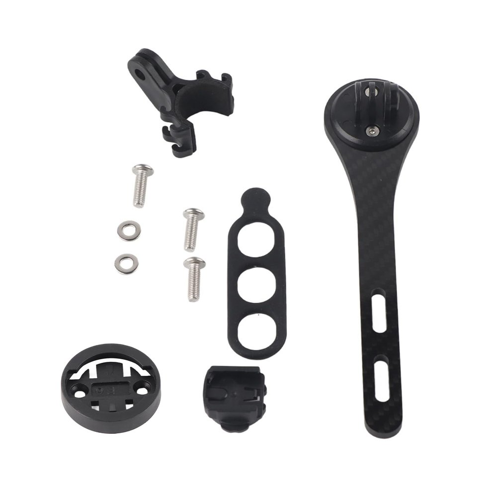 Bicycles Computer Holder, Carbon Fiber Cycling Computer Holder Black Bike Handlebar Stem Multifunction Integrated Handlebar Stem for Road Bike (Applicable to Garmin)
