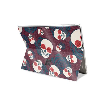 Glossy Glitter Tablet Skin Compatible with Microsoft Surface Pro 11 (2024-2025) - Skulls N Roses - Premium 3M Vinyl Protective Wrap Decal Cover - Easy to Apply | Crafted in The USA by MightySkins