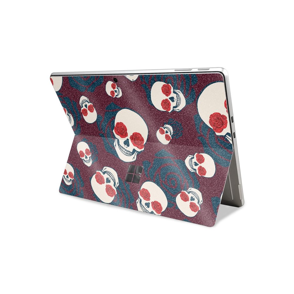 Glossy Glitter Tablet Skin Compatible with Microsoft Surface Pro 11 (2024-2025) - Skulls N Roses - Premium 3M Vinyl Protective Wrap Decal Cover - Easy to Apply | Crafted in The USA by MightySkins