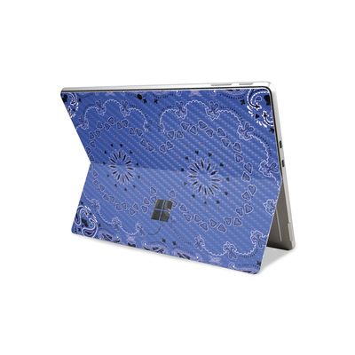 Carbon Fiber Tablet Skin Compatible with Microsoft Surface Pro 11 (2024-2025) - Blue Bandana - Premium 3M Vinyl Protective Wrap Decal Cover - Easy to Apply | Crafted in The USA by MightySkins