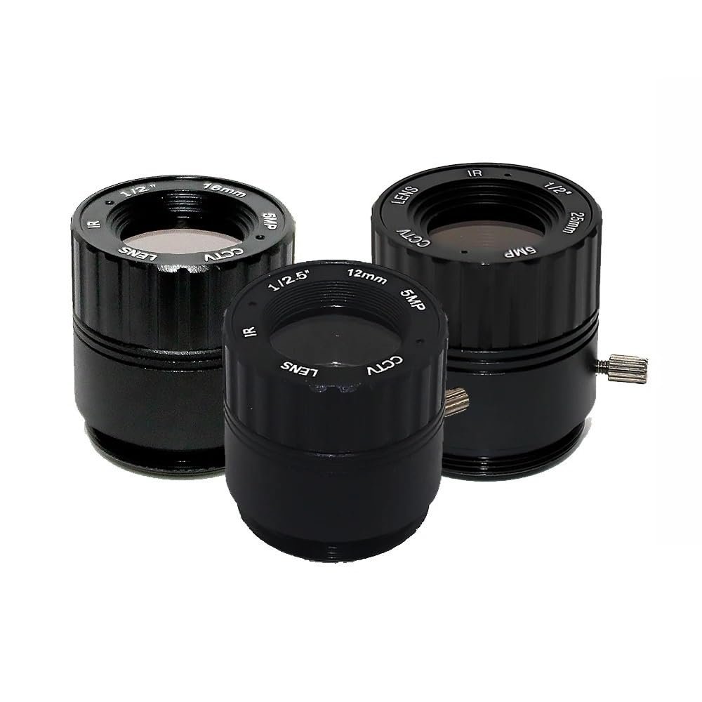 HD 5.0Megapixel IR CCTV CS Mount Lens 12/16/25mm 5MP for HD Security Cameras F1.4 Image Format 1/2" 1/2.5" Metal HFOV(CS-12mm-5MP)
