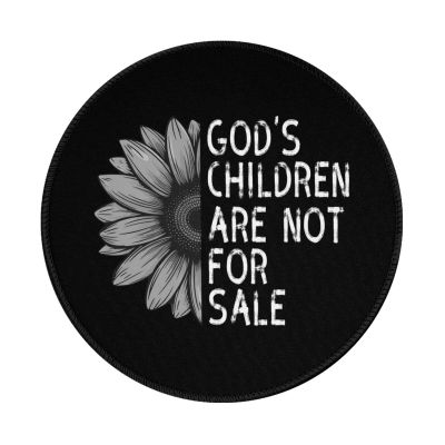Rqwaaed God's Children are Not for Sale 2 PCS Charming Round Mouse Pad Cute Design Non-Slip Waterproof 8x8 in