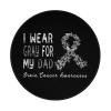 Rqwaaed I Wear Gray Ribbon for My Dad - Brain Cancer Awareness 2 PCS Charming Round Mouse Pad Cute Design Non-Slip Waterproof 8x8 in view 1