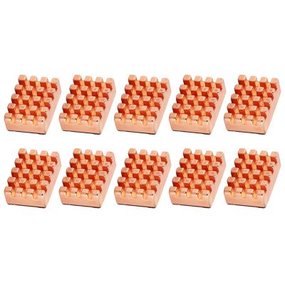 10pcs Brass Heatsink CPU Heat Sinks Cooling Cooler Fin with Thermal Adhesive Tape for Routers CPUs IC Heatsink
