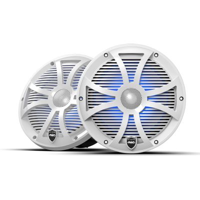 Wet Sounds REVO 8 SW-W V3 | REVO Series 8-inch High-Output Component Style Coaxial Speakers w/SW-White RGB Grilles