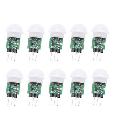 DirectNine Basics 10PCS Mini IR Pyroelectric Infrared PIR Motion Human Sensor Automatic Detector Module AM312 Sensor DC 2.7 to 12V