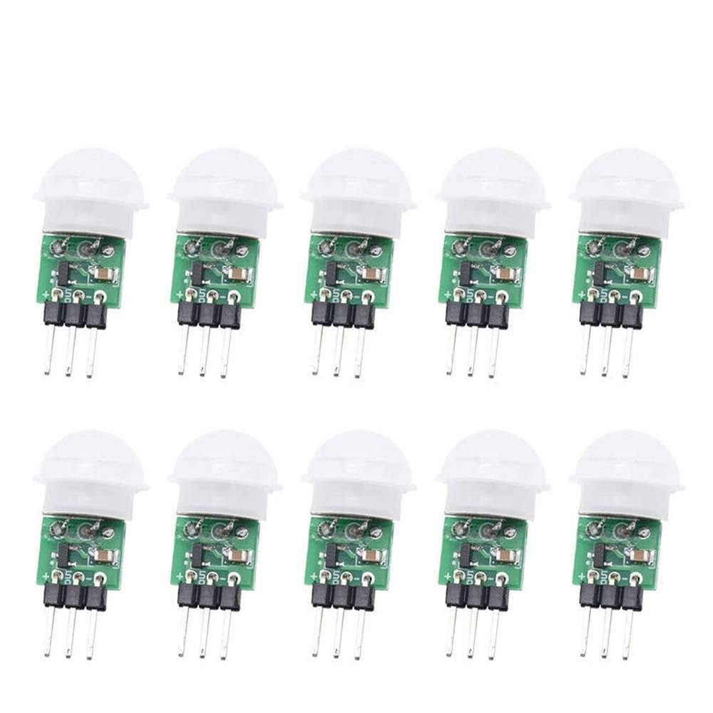 DirectNine Basics 10PCS Mini IR Pyroelectric Infrared PIR Motion Human Sensor Automatic Detector Module AM312 Sensor DC 2.7 to 12V