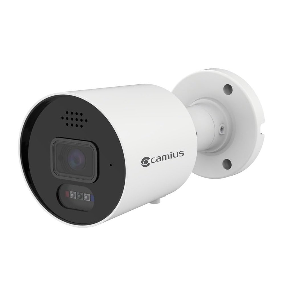 Camius 4K Outdoor Security Camera, Wired PoE IP, 2 Way Audio, Lights, Siren, Smart Motion, Vehicle, Pedestrian Detection - Desktop, Browser, Mobile View (only Camera)