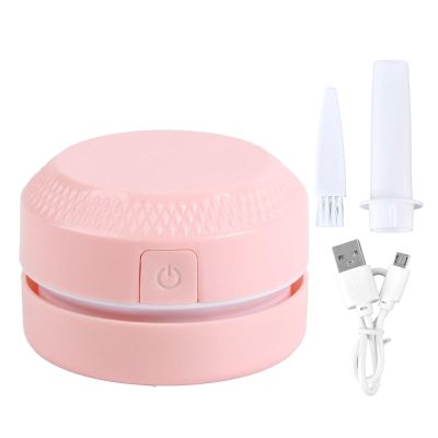 NOENNULL Portable Mini Dust Collector, Desktop Dust Collector, Desktop Dust Cleaner, USB Charging, Dust Collector Cleaner for Office and Household (Pink)