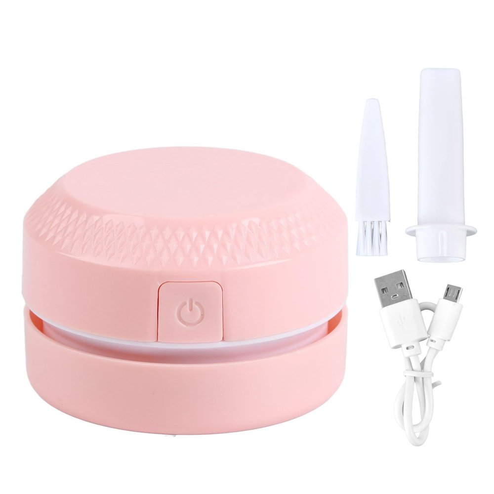 NOENNULL Portable Mini Dust Collector, Desktop Dust Collector, Desktop Dust Cleaner, USB Charging, Dust Collector Cleaner for Office and Household (Pink)