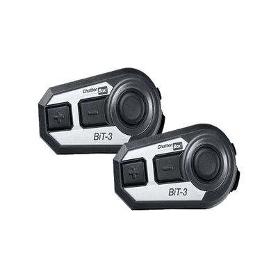 ChatterBox! BiT-3 Bluetooth Helmet Communicator Twin Pack | Bluetooth for Audio | Universal Pairing 2 Riders | 2 Stereo Headsets & Mics | IP54 | FM Radio | Motorcycles Snowmobiles UTV ATV Snowboarding