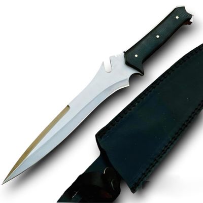Dundee Krauserr Knife Inspired From The RE-4, 440C Steel Blade & Black Micarta Handle Gaming Knife KKIF-RE4
