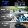 3 Channel Dash Cam Front and Rear Inside,1080P HD Car DVR Dash Camera Video Recorder,Built-in 32G MMC Card,170 Wide Angle,IR Night Vision, Loop Recording, G-Sensor Motion Detection, 24H Parking Mode view 3