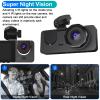 3 Channel Dash Cam Front and Rear Inside,1080P HD Car DVR Dash Camera Video Recorder,Built-in 32G MMC Card,170 Wide Angle,IR Night Vision, Loop Recording, G-Sensor Motion Detection, 24H Parking Mode view 4