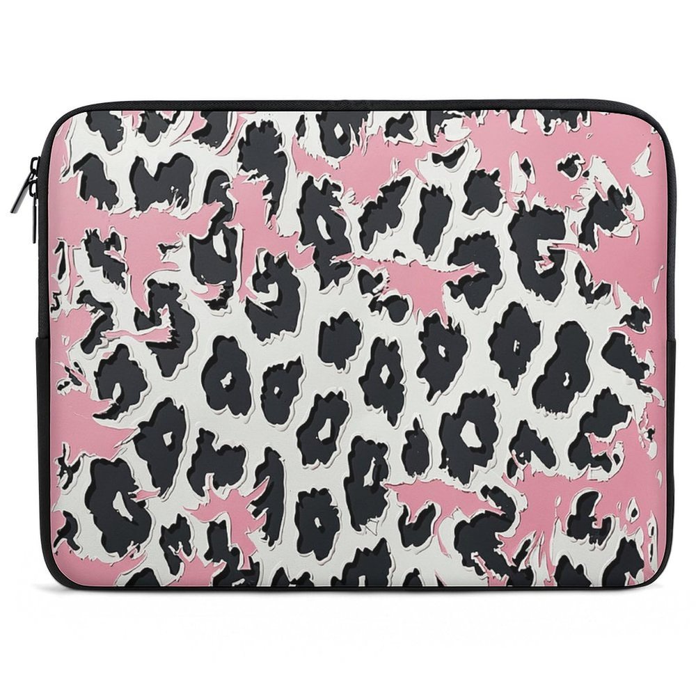 Laptop Case Sleeve 15inch Shockproof Laptop Case Peach Leopard Print Laptop Sleeve Carrying Case