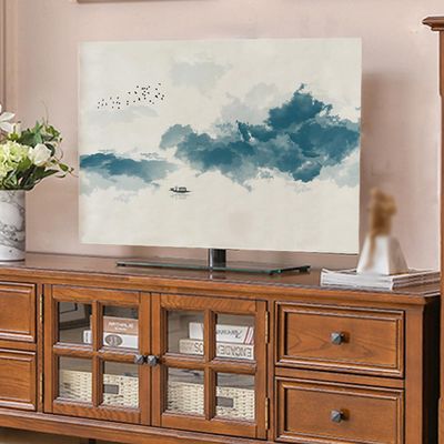19-65in Indoor Dustproof TV Cover LCD/LED Protective Cover TV Dust Cover Ink Painting Patterns Display Protective Case Dustproof TV Screen Protector(Size:47-50in(116x67cm),Color:B)