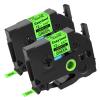 2 Pack Esaytool Replacement for P-Touch TZe-D31 TZeD31 TZD31 Black on Green Fluorescent Laminated Label Tape 12mm 0.47 inch x 16.4 feet for PTH110 PTD210 PTD600 PT-P710BT PTD400AD PT-D450 view 1
