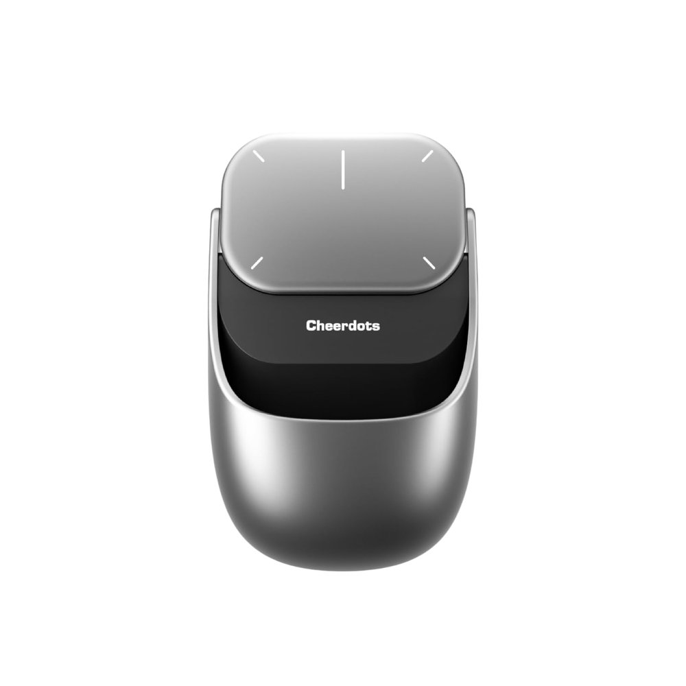Cheerdots2 Bluetooth Detachable Air Mouse Touchpad Mouse with Voice Recording, Presentation Clicker Wireless Presenter Presentation Remote with Laser Pointer for Mac, Windows (Recording, Silver)